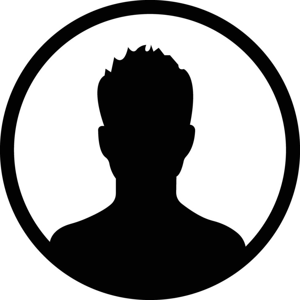 negocio avatar perfil negro icono. hombre de usuario vector símbolo en de moda plano estilo aislado en masculino perfil personas diverso cara para social red o web.
