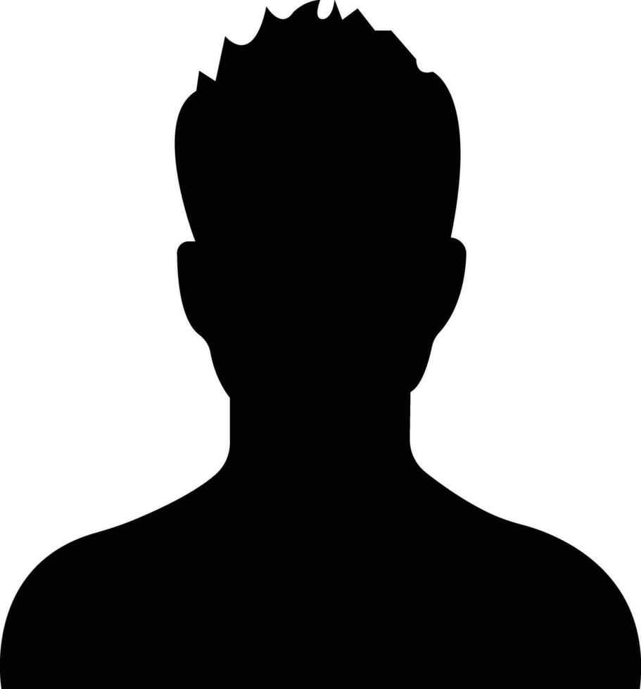 negocio avatar perfil negro icono. hombre de usuario vector símbolo en de moda plano estilo aislado en masculino perfil personas diverso cara para social red o web.