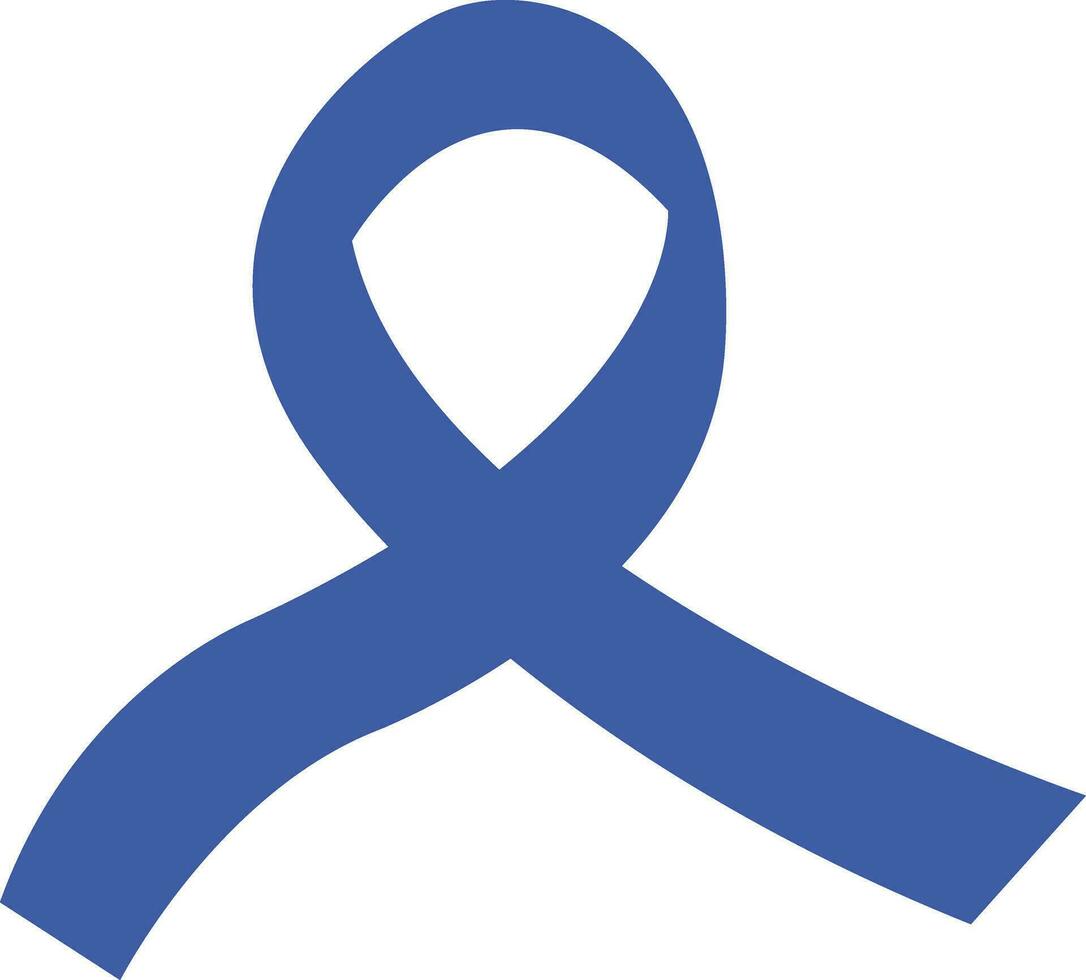 Cancer Ribbon flat icon. Vector awareness ribbon blue color isolated on. International Day of cancer, World Cancer Day. Design template element in trendy style for graphic.