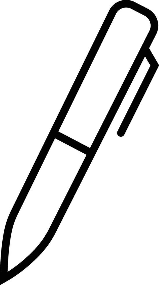 Black Pen icon. Signature pen linear and outline vector sign pictogram. Simple Pen symbol . Suitable for Web Page, Mobile App, UI, UX and GUI design.