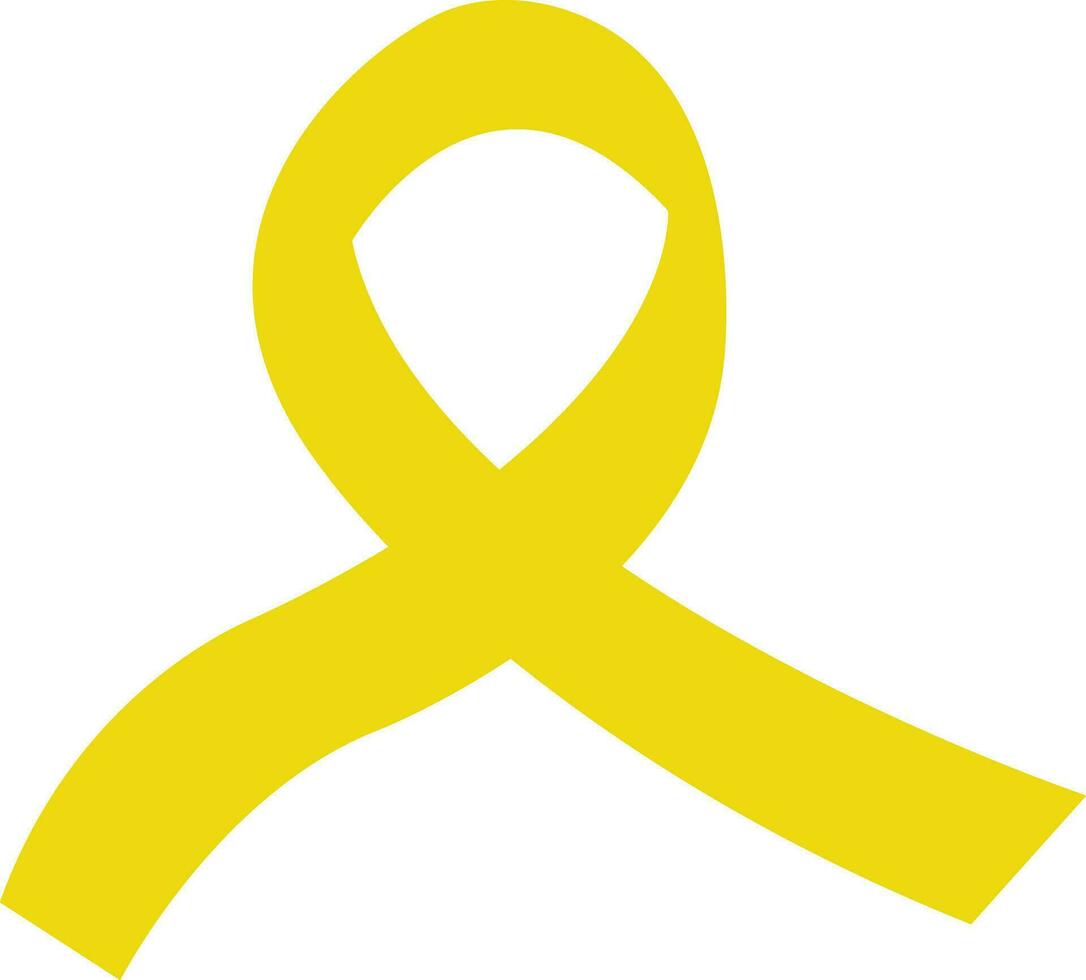 Cancer Ribbon flat icon. Vector awareness ribbon yellow color isolated on. International Day of cancer, World Cancer Day. Design template element in trendy style for graphic.