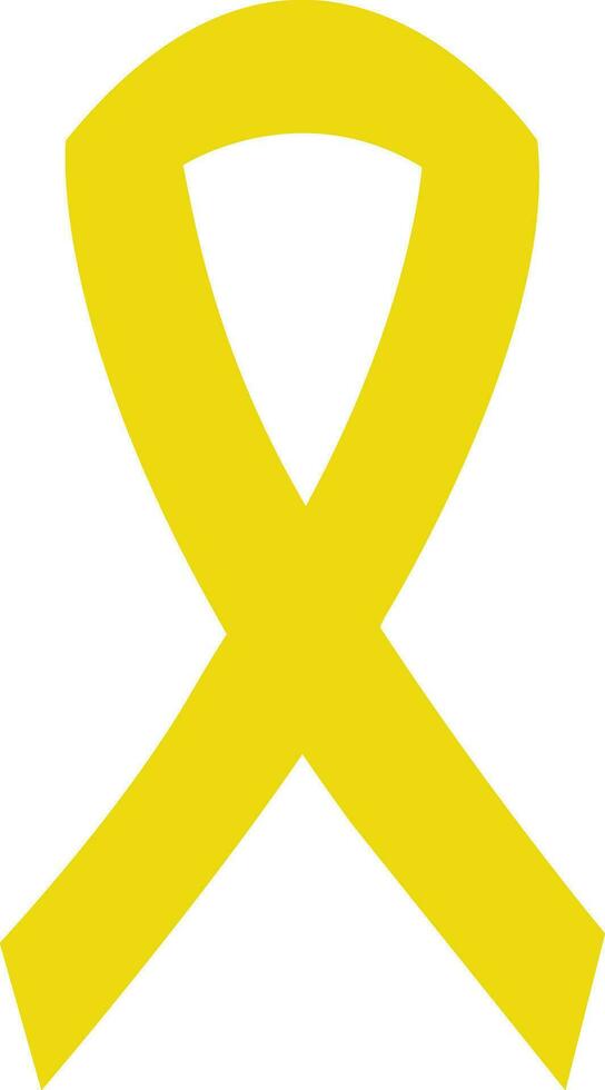 Cancer Ribbon flat icon. Vector awareness ribbon yellow color isolated on. International Day of cancer, World Cancer Day. Design template element in trendy style for graphic.