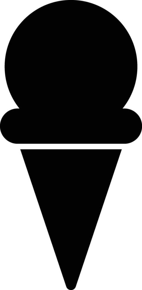 Ice cream cone icon Modern sweet vanilla desert sign. Trendy black flat line vector chocolate cram symbol for web site design, button to mobile app. Logotype.