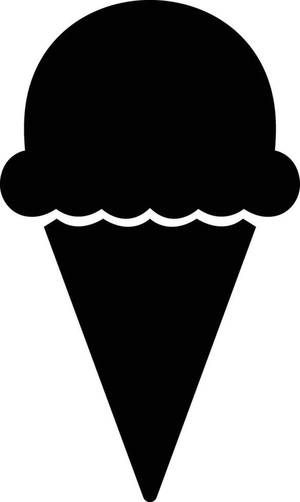 Ice cream cone icon Modern sweet vanilla desert sign. Trendy black flat line vector chocolate cram symbol for web site design, button to mobile app. Logotype.