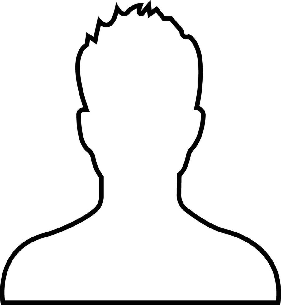 negocio avatar perfil negro contorno icono. hombre de usuario línea vector símbolo en de moda lineal estilo aislado en . masculino perfil personas diverso cara para social red o web.