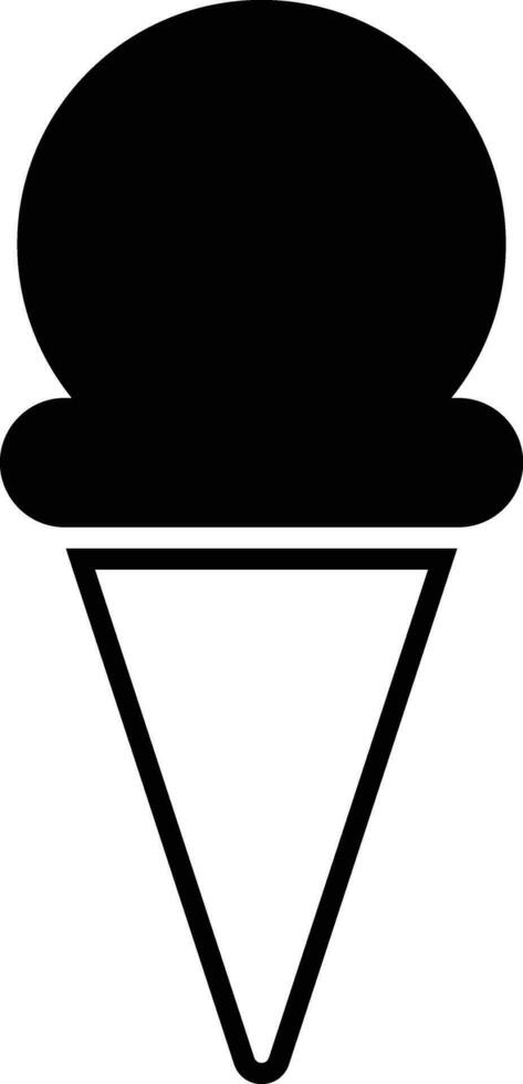 Ice cream cone icon Modern sweet vanilla desert sign. Trendy black flat line vector chocolate cram symbol for web site design, button to mobile app. Logotype.