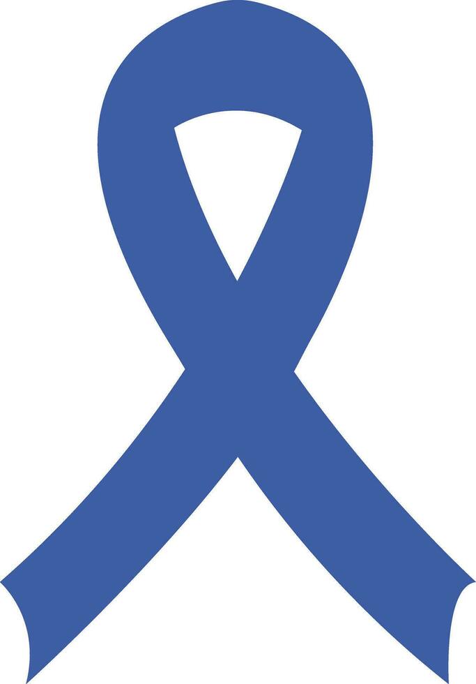 Cancer Ribbon flat icon. Vector awareness ribbon blue color isolated on. International Day of cancer, World Cancer Day. Design template element in trendy style for graphic.