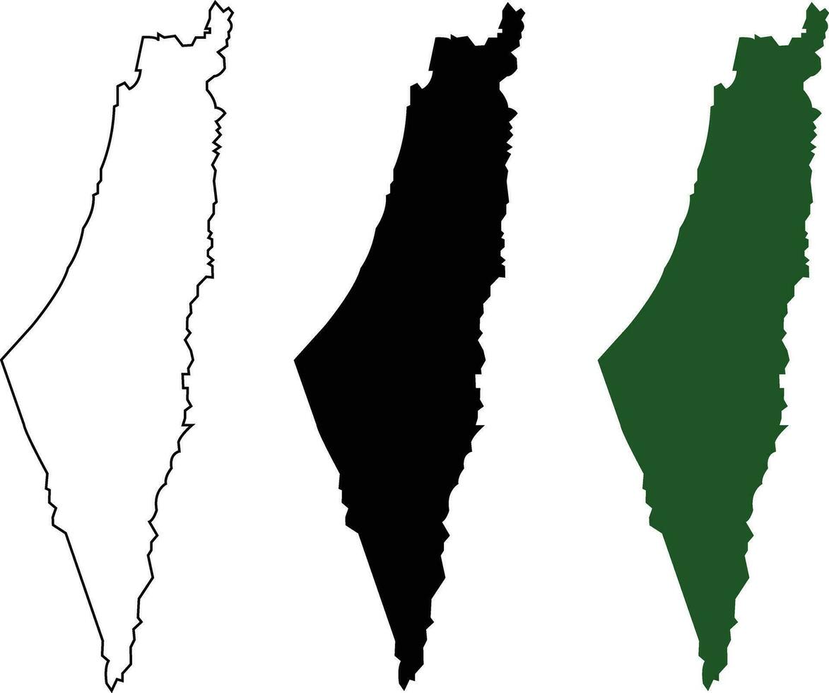 High detailed vector map with national flag palestine. Collection of flat line icon set. Global economy famous country. Middle East West Asia. Capital name Jerusalem