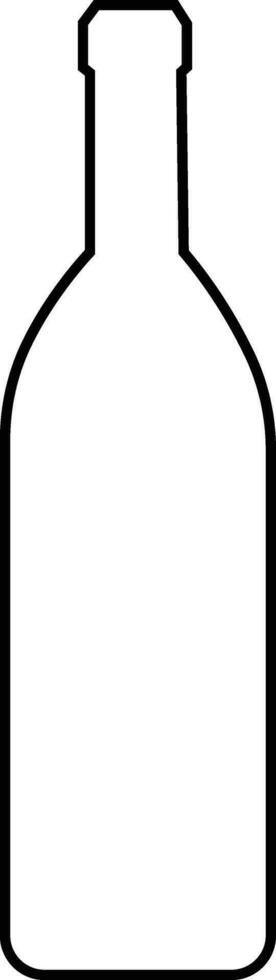 Wine beer black outline bottle icon. Bar, pub, brew line symbol. Alcohol, drinks shop store, menu item vector silhouette Cool and refreshing element.