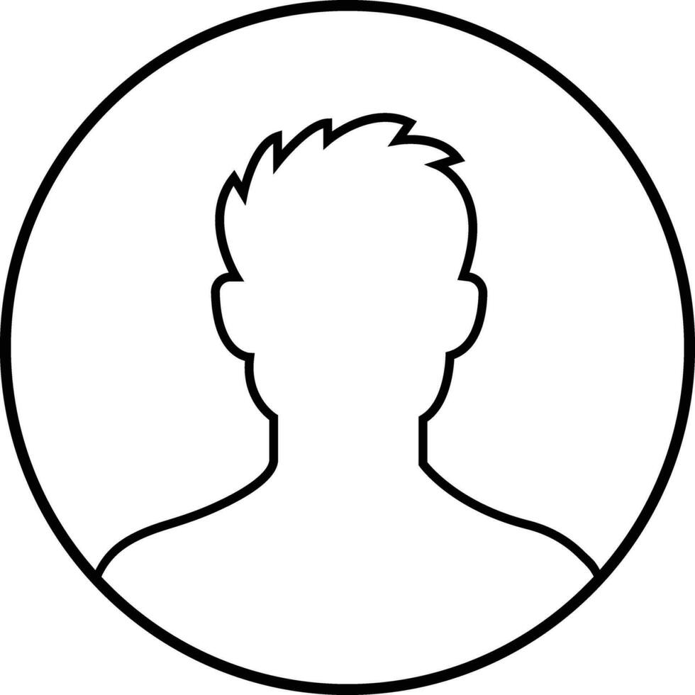 negocio avatar perfil negro contorno icono. hombre de usuario línea vector símbolo en de moda lineal estilo aislado en . masculino perfil personas diverso cara para social red o web.