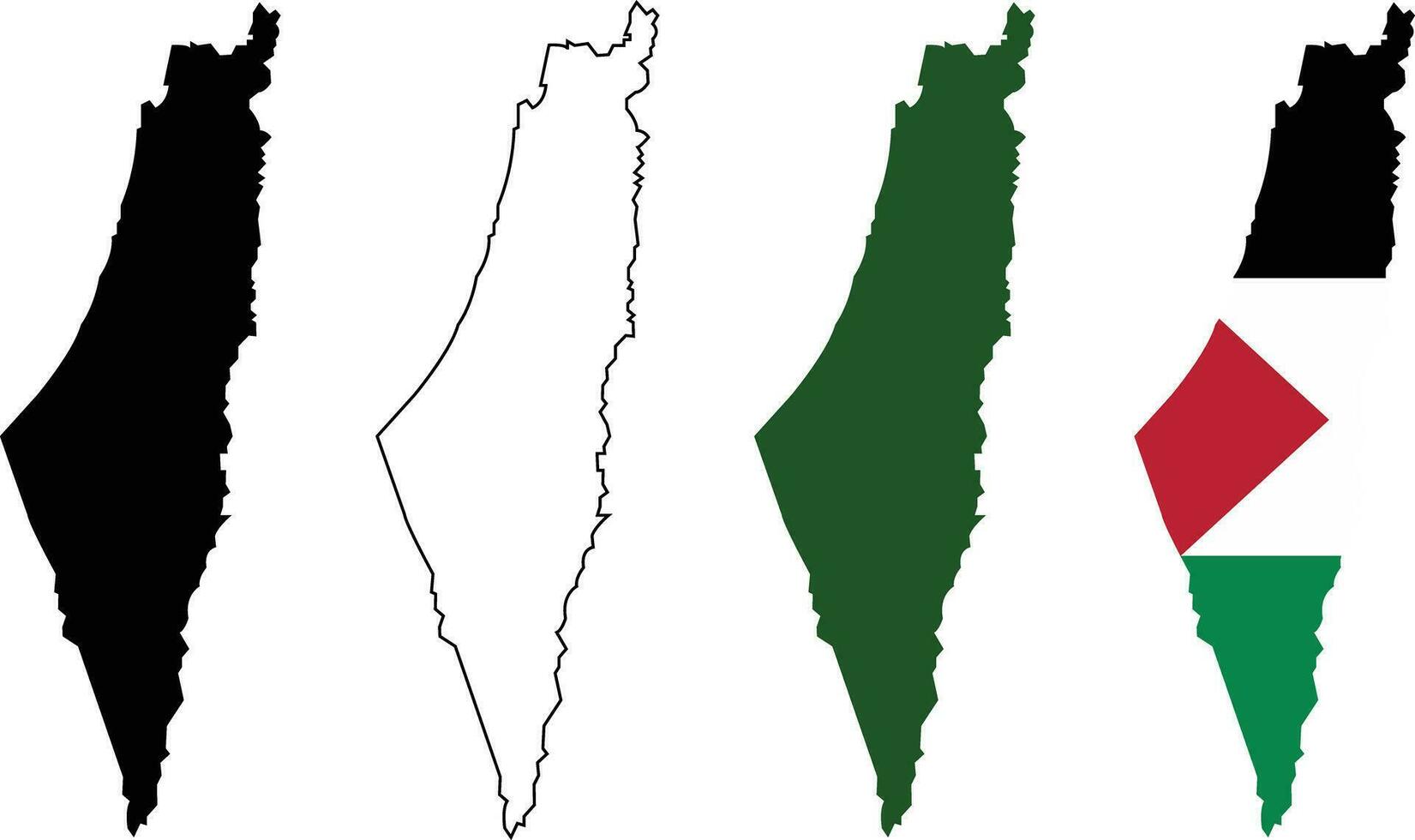 alto detallado vector mapa con nacional bandera Palestina aislado en transparente antecedentes. colección de plano línea icono colocar. global economía famoso país. medio este Oeste Asia. capital nombre Jerusalén