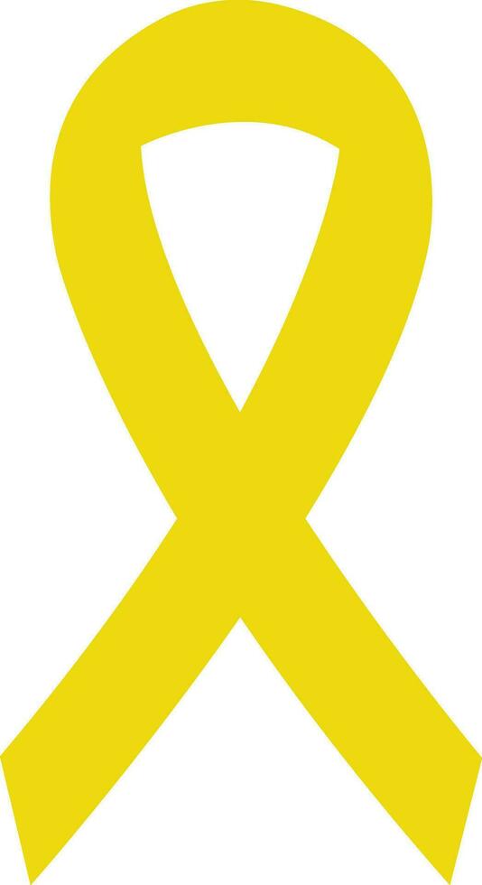 Cancer Ribbon flat icon. Vector awareness ribbon yellow color isolated on. International Day of cancer, World Cancer Day. Design template element in trendy style for graphic.