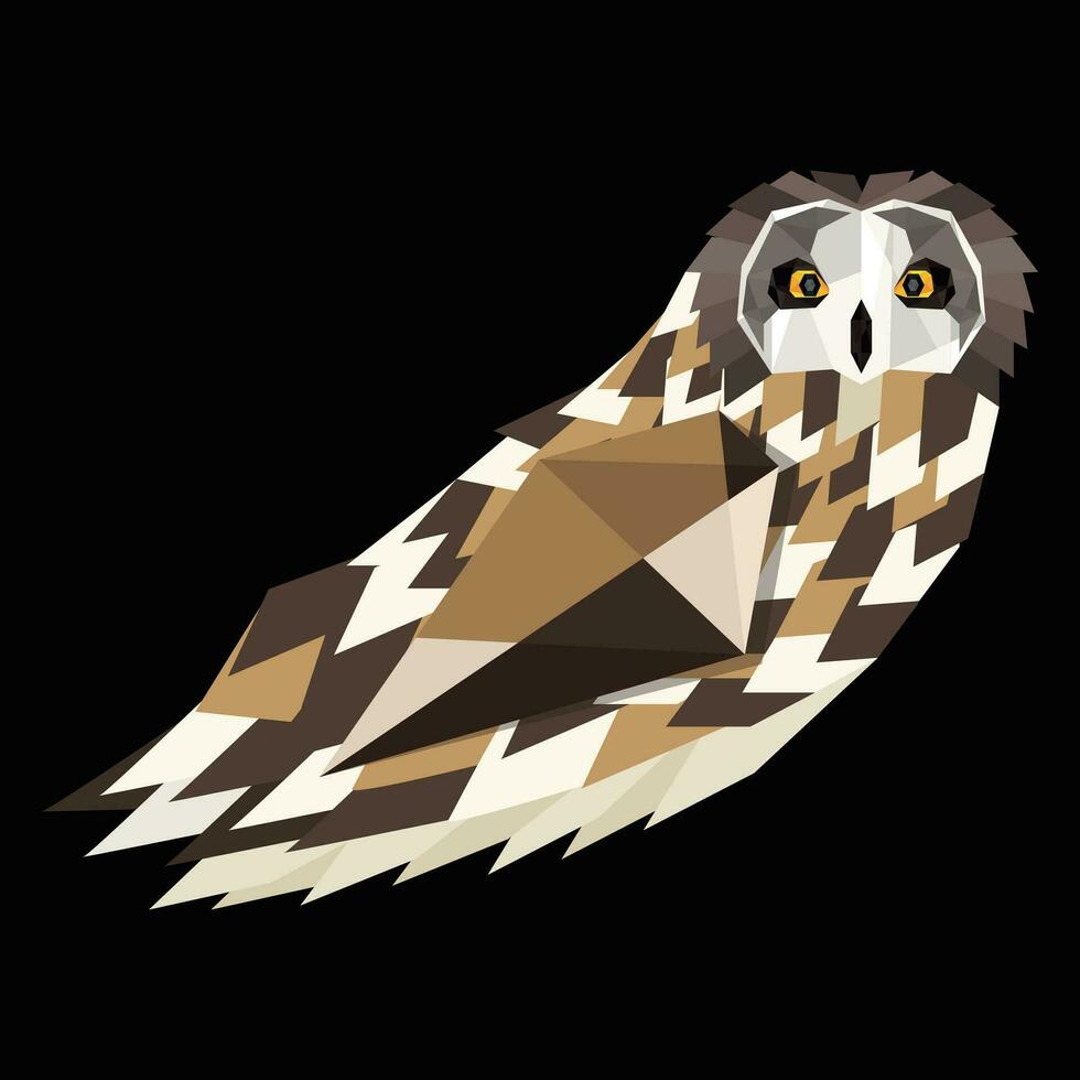 polygonal owl on dark background vector illustration