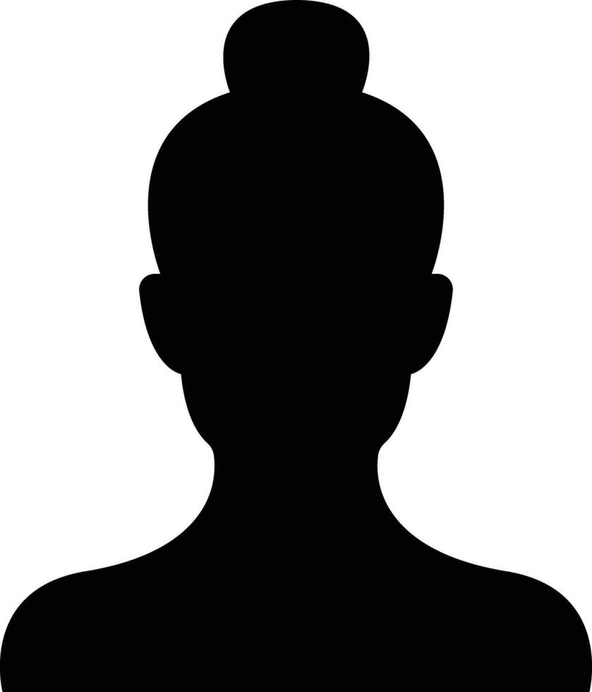 negocio avatar perfil negro icono. mujer de usuario plano vector símbolo en de moda lleno estilo aislado en . hembra perfil personas diverso cara para social red o web.