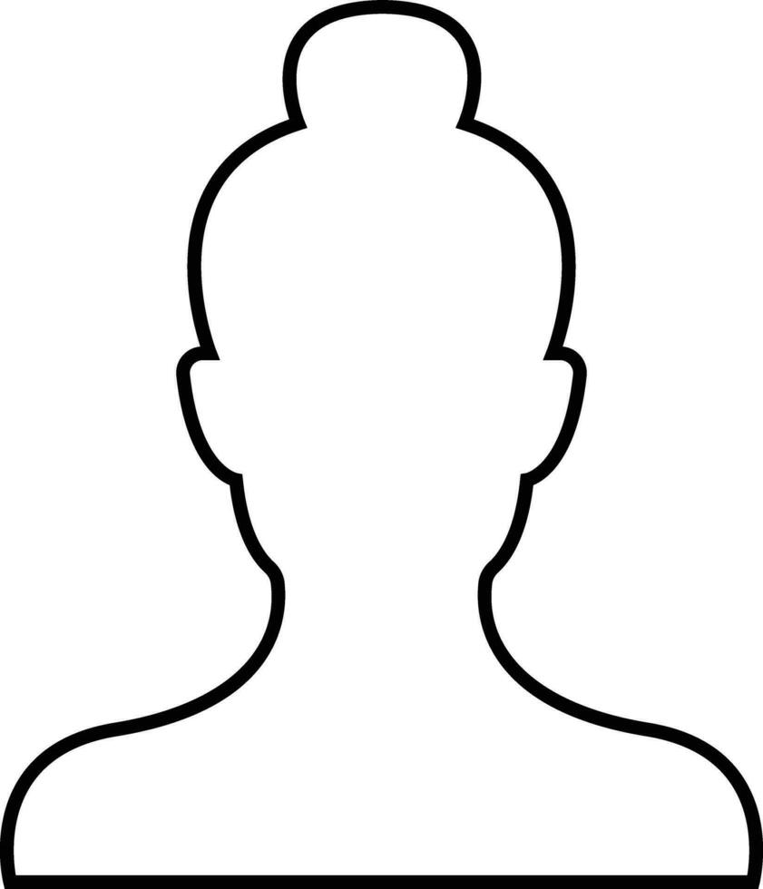 negocio avatar perfil negro contorno icono. mujer de usuario línea vector símbolo en de moda lineal estilo aislado en hembra perfil personas diverso cara para social red o web.