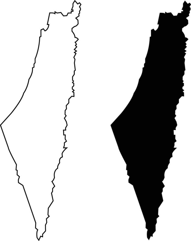 alto detallado vector mapa con nacional bandera Palestina. colección de plano línea icono colocar. global economía famoso país. medio este Oeste Asia. capital nombre Jerusalén