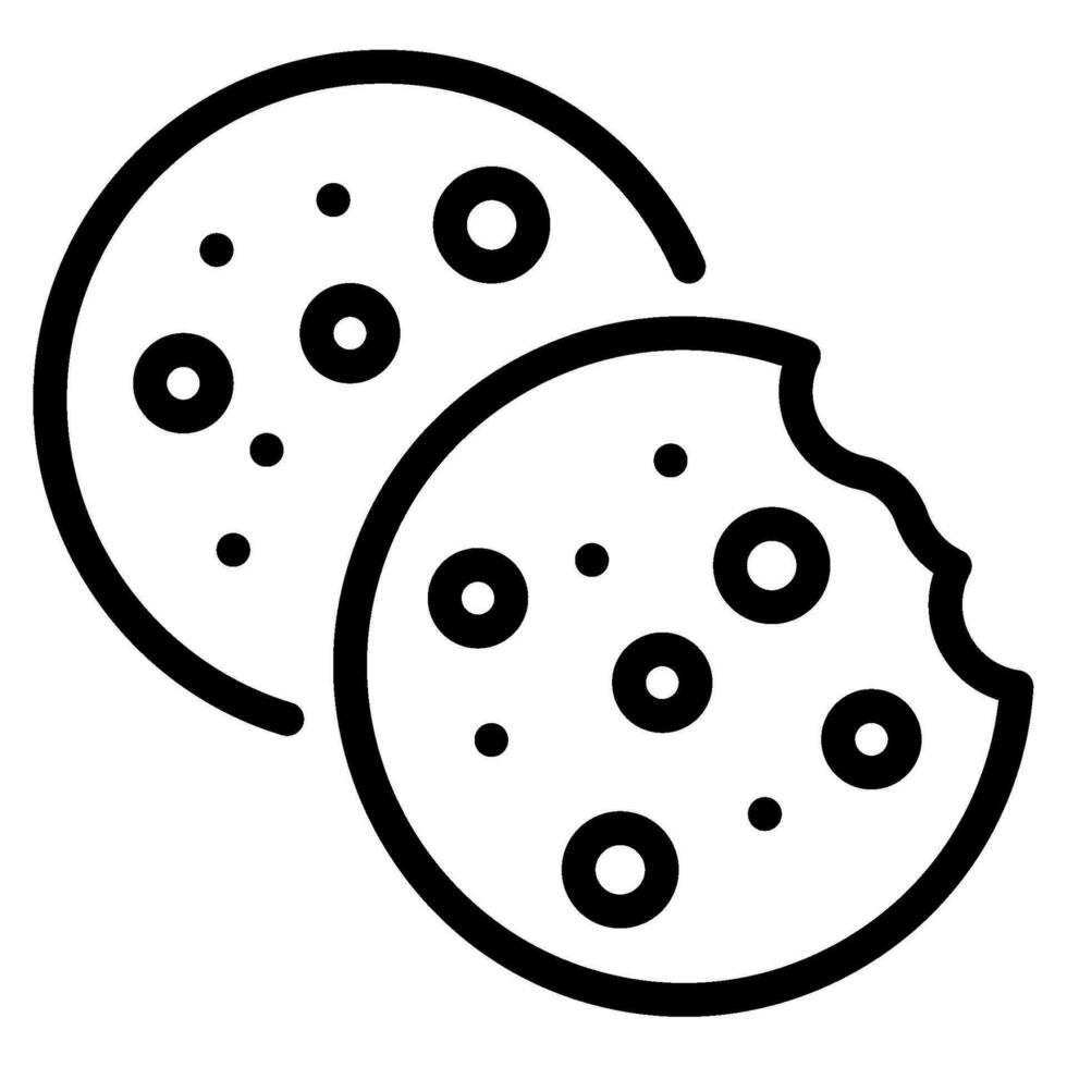 comida y panadería galletas icono vector