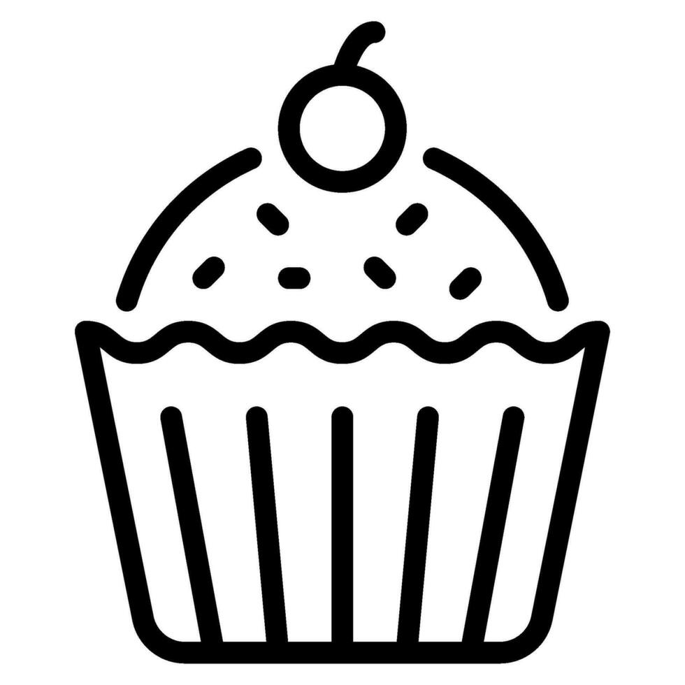 Food and bakery cupcake icon vector