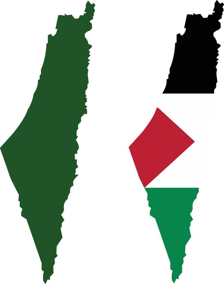 High detailed vector map with national flag palestine isolated on transparent background. Collection of flat icon set. Global economy famous country. Middle East West Asia. Capital name Jerusalem