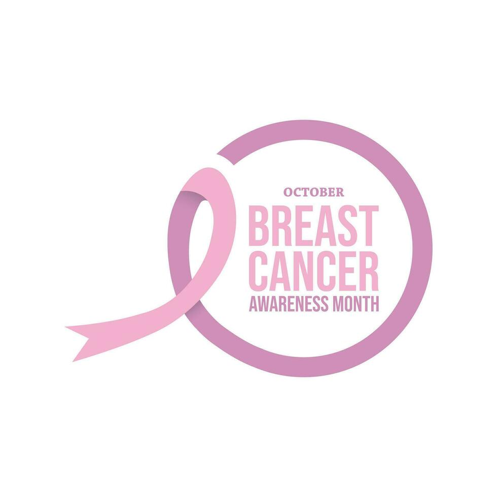 Breast Cancer Calligraphy Awareness month vector