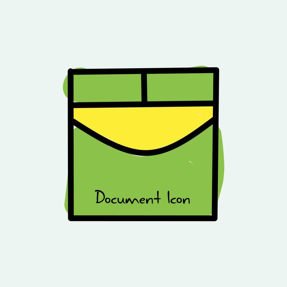 document icon design template. in a hand drawn style and in color vector