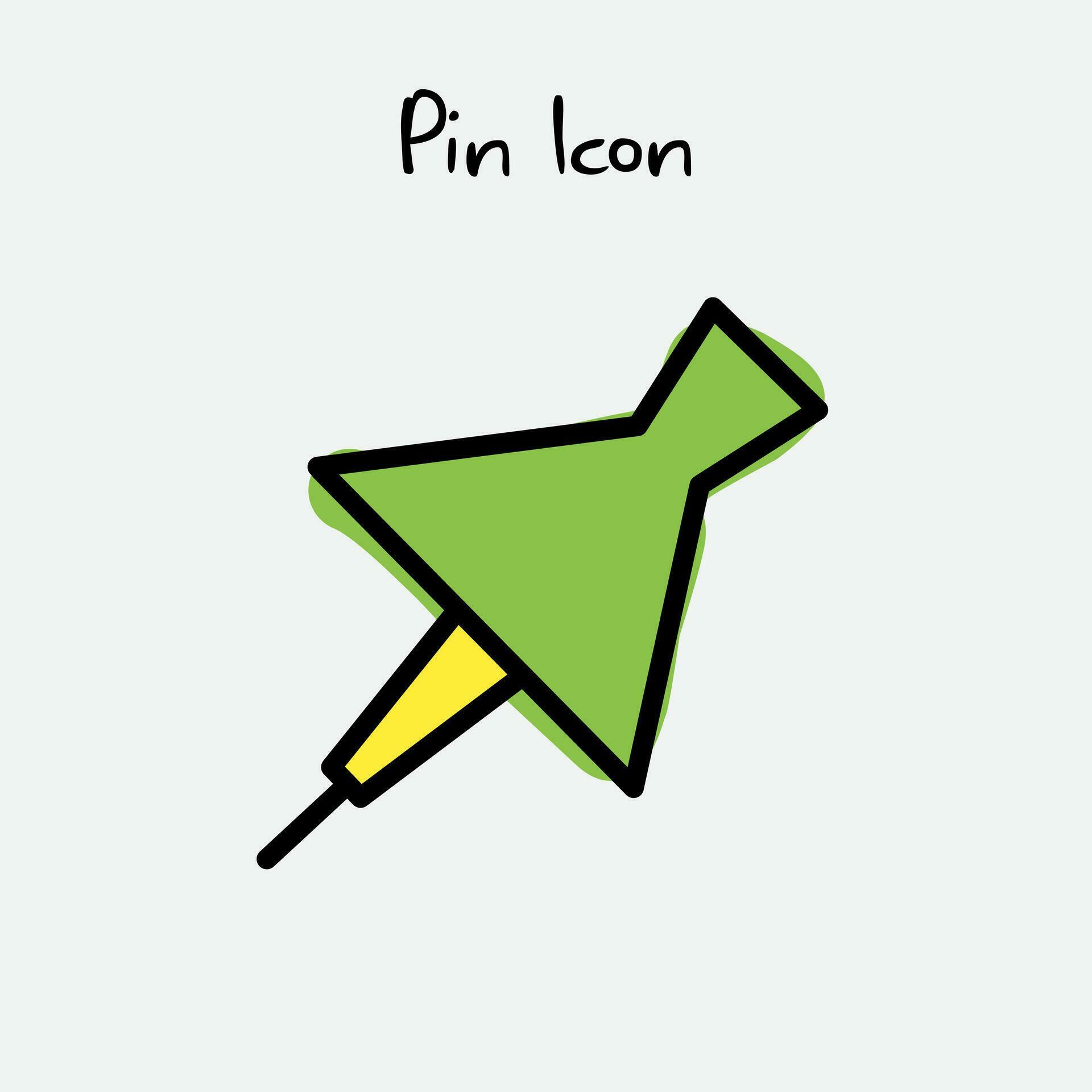 Pin Icon Design Template In A Hand Drawn Style And In Color 32176354