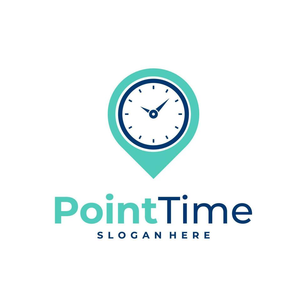 Time with Point logo design vector. Creative Clock logo concepts template vector