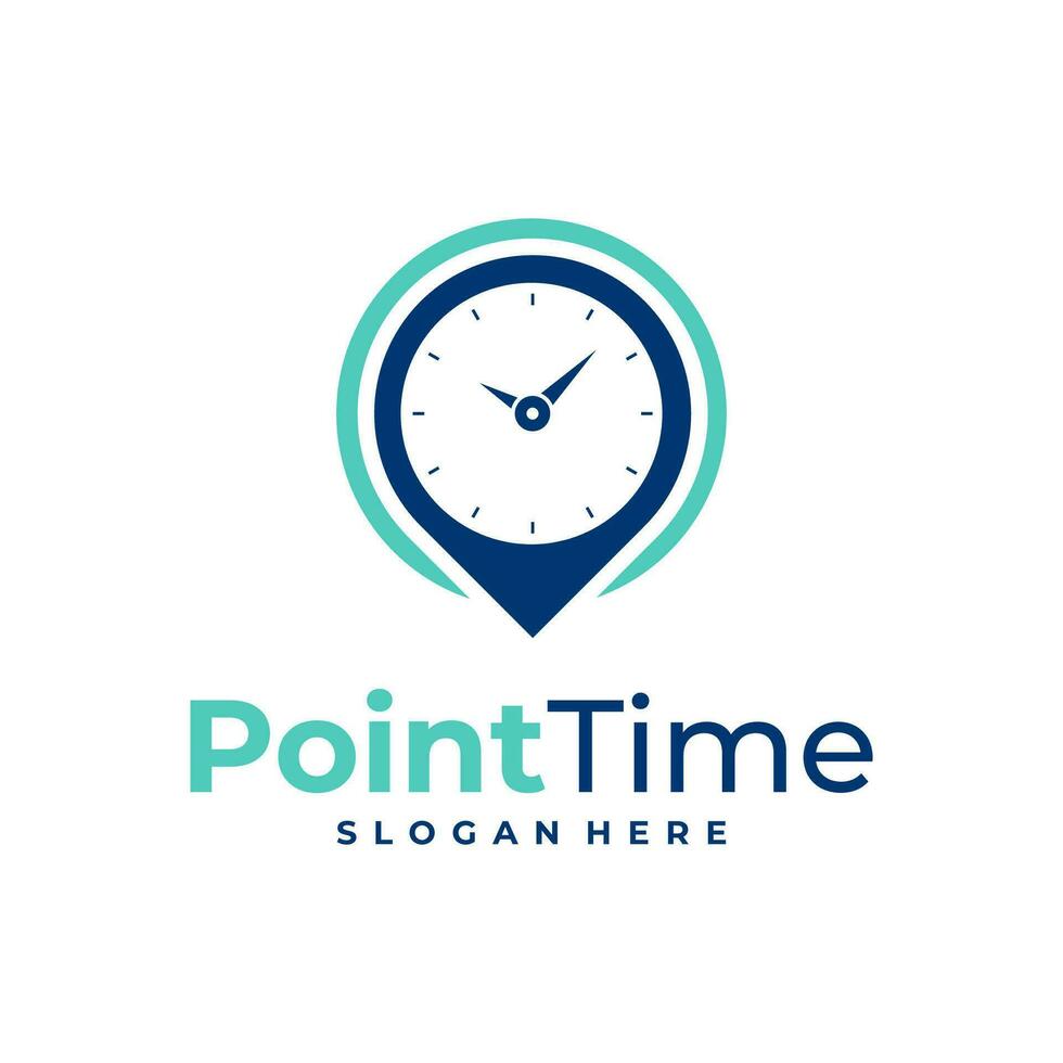 Time with Point logo design vector. Creative Clock logo concepts template vector