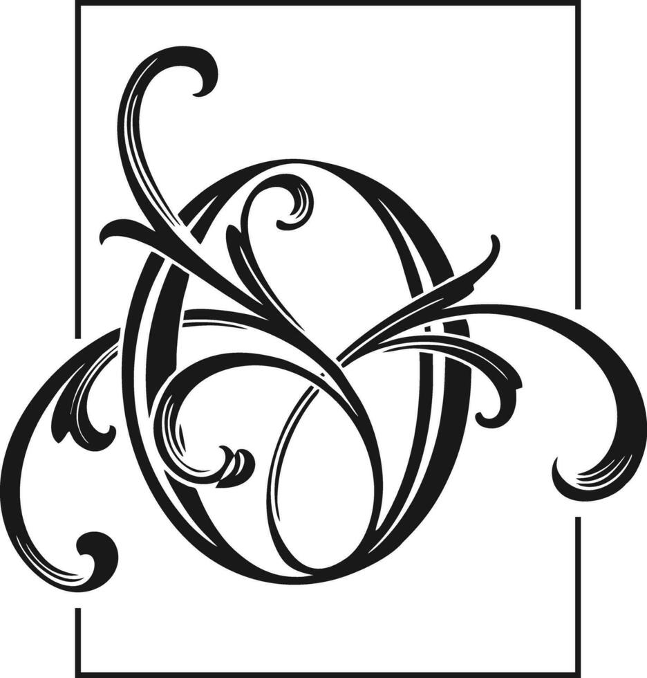 Elegant O initial monogram logo vintage style outline vector illustrations for your work logo, merchandise t-shirt, stickers and label designs, poster, greeting cards advertising business company