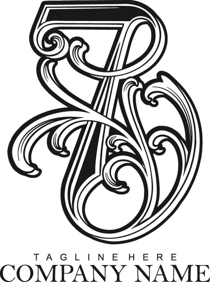 Vintage elegance number 7 monogram flourish outline vector illustrations for your work logo, merchandise t-shirt, stickers and label designs, poster, greeting cards advertising business company