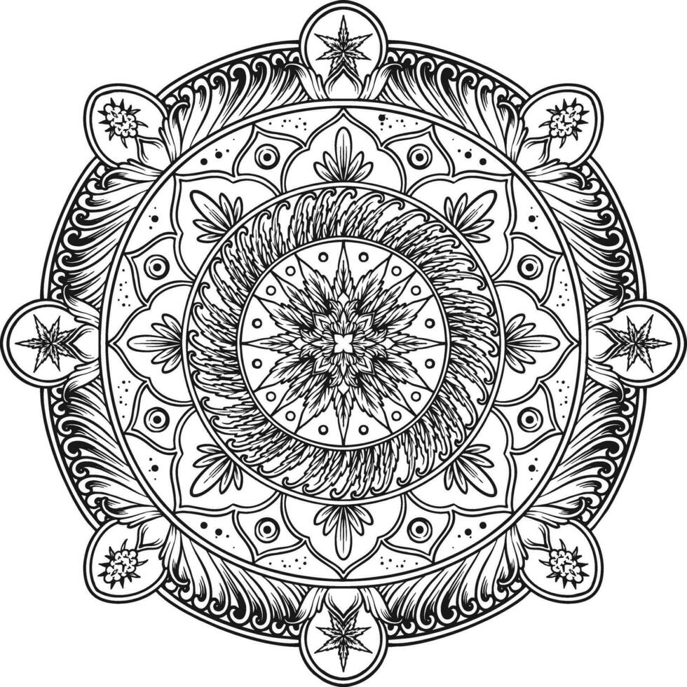 hierba hoja elegancia mandala contorno vector ilustraciones para tu trabajo logo, mercancías camiseta, pegatinas y etiqueta diseños, póster, saludo tarjetas publicidad negocio empresa o marcas