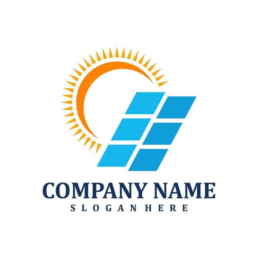 Solar logo design vector. Creative Solar logo concepts template vector