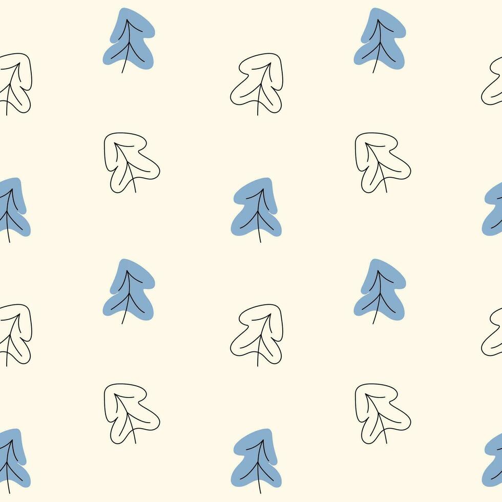 Doodle pine trees seamless pattern. Winter holidays, New Year and Christmas wrapping paper print design. Vector illustration.