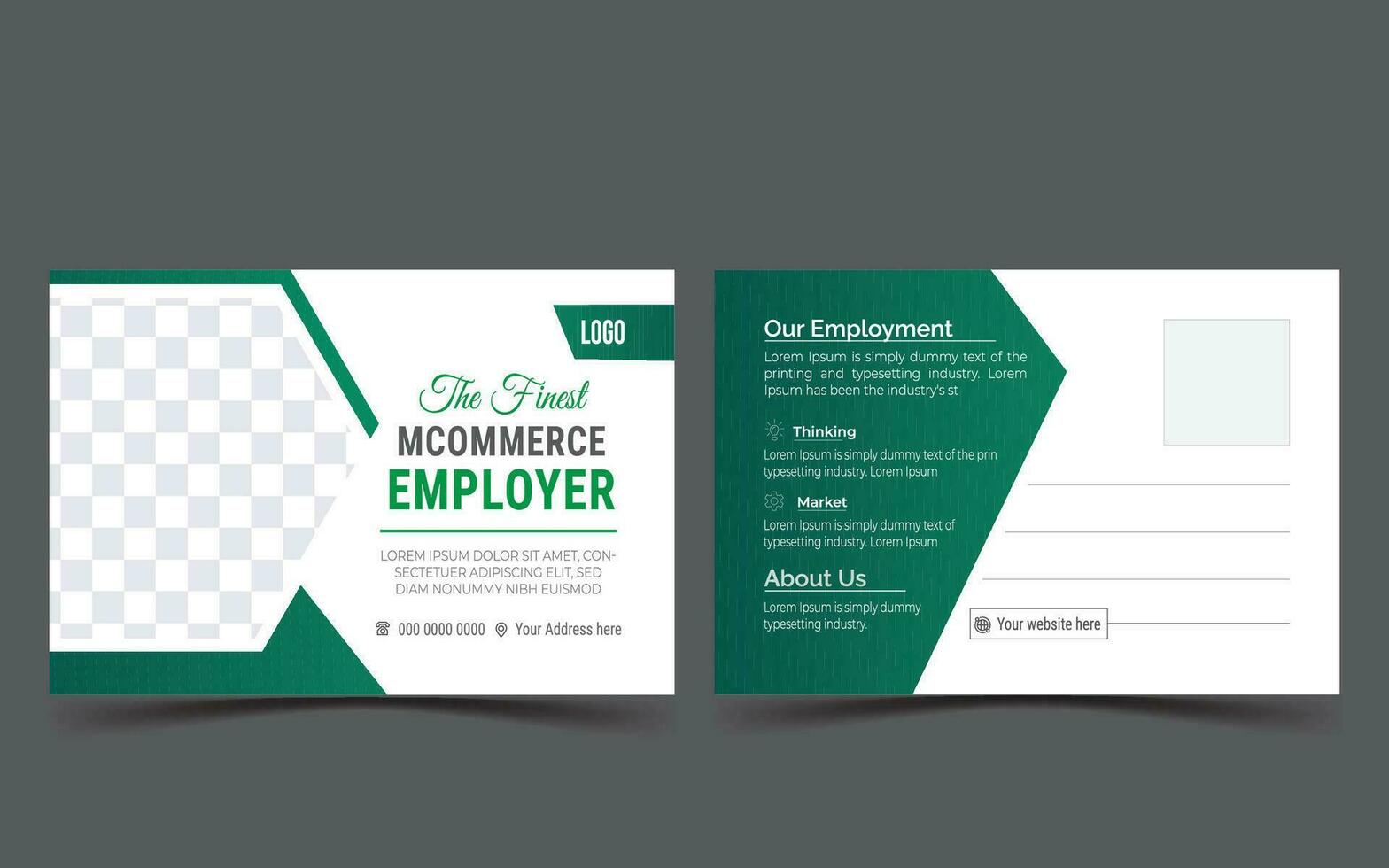 Business post card design template vector