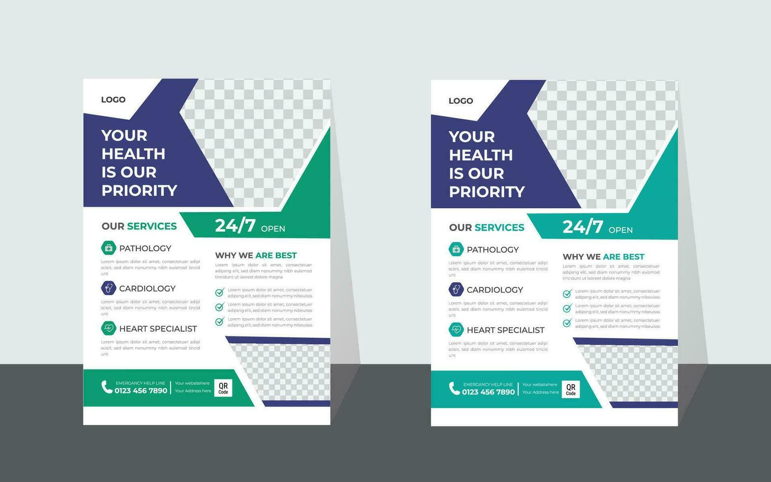 Medical Flyer design Template vector