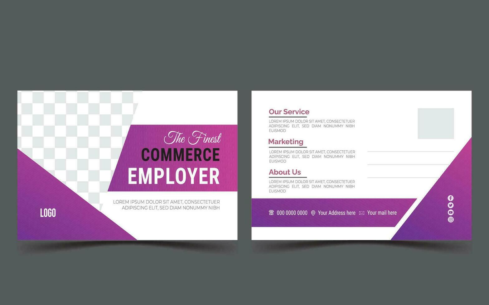 Business post card design template vector