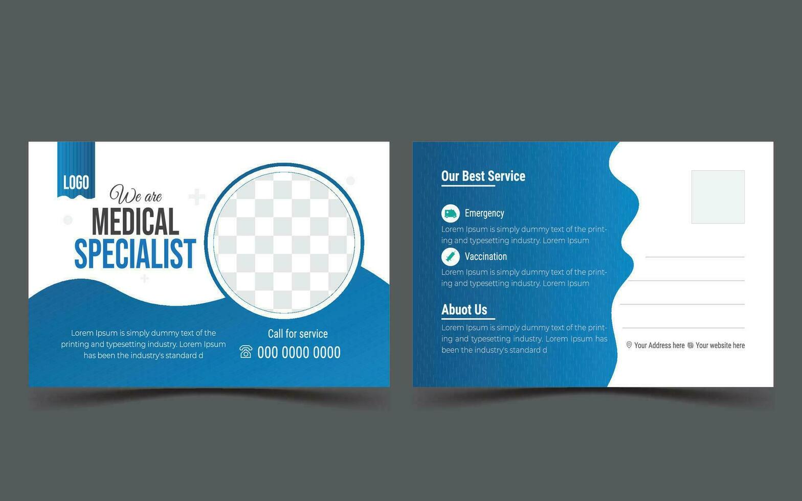 Business post card design template vector