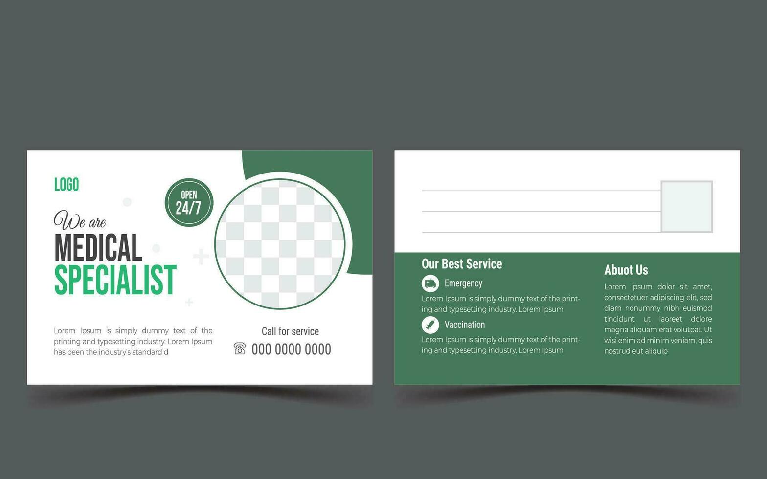 Business post card design template vector