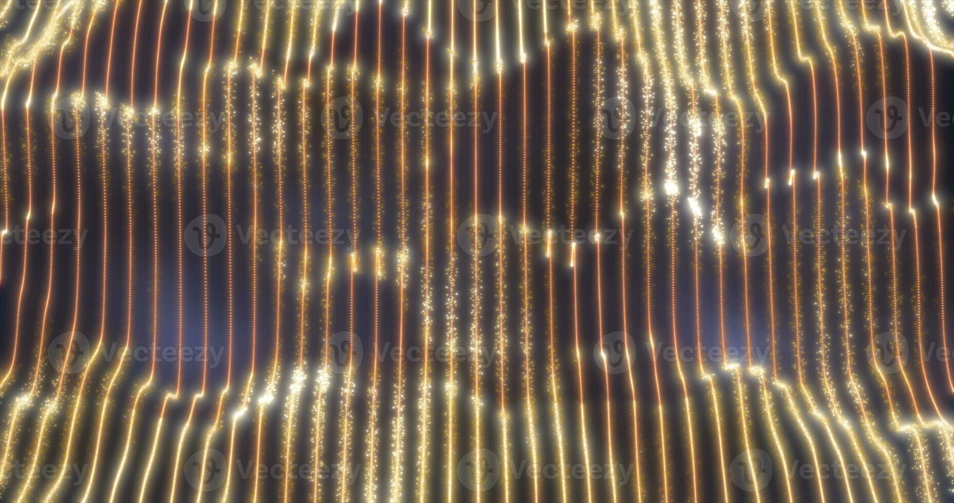 Yellow gold energy waves from particles glowing bright magical abstract background photo