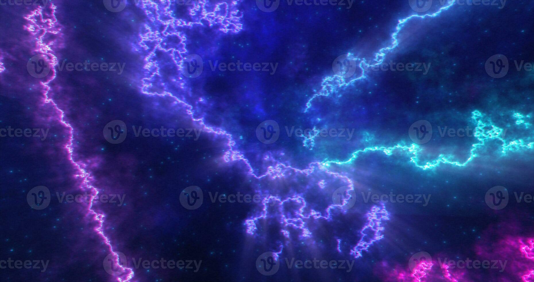 Abstract futuristic background with blue and purple multi-colored energy magic lines and waves of cosmic patterns photo