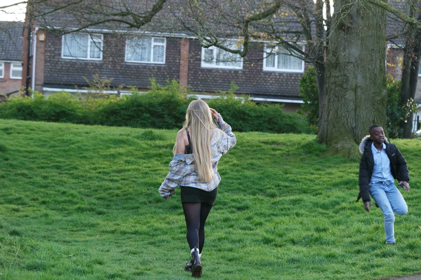 Most Beautiful Image of People Walking and Enjoying Summer Day at Wardown Public Park of Luton city, England United Kingdom, UK. April 27th, 2023 photo