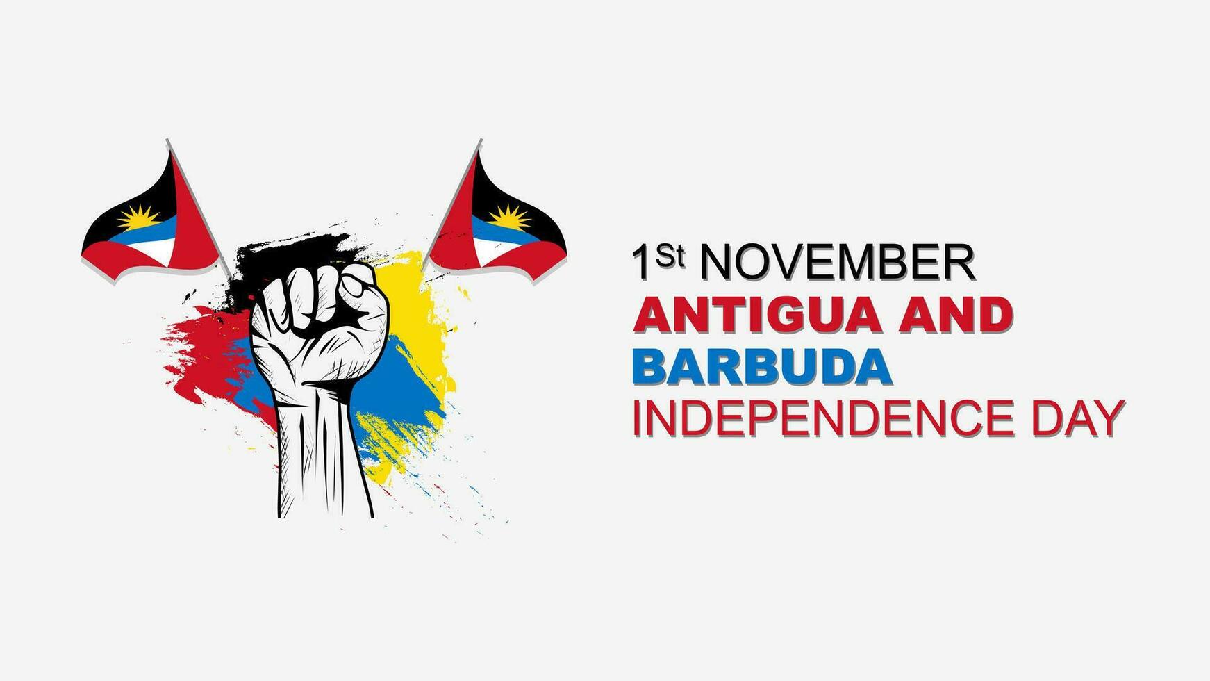 Antigua and Barbuda independence day is celebrated every year on November 1, design with antigua flag. Vector illustration