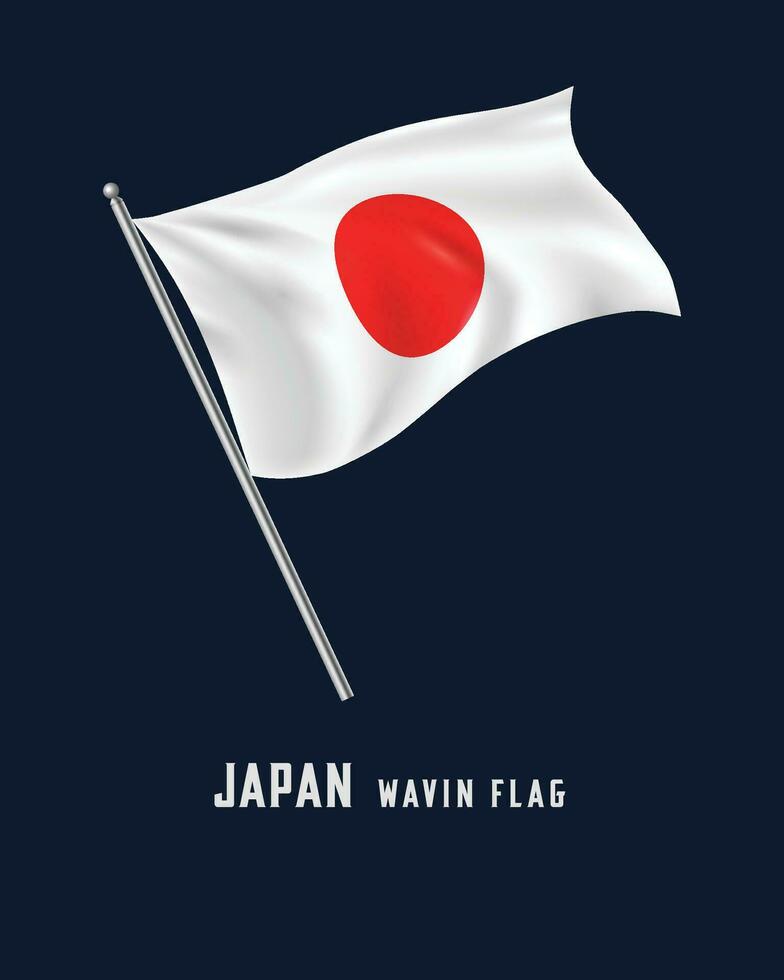 Japón saludando bandera vector