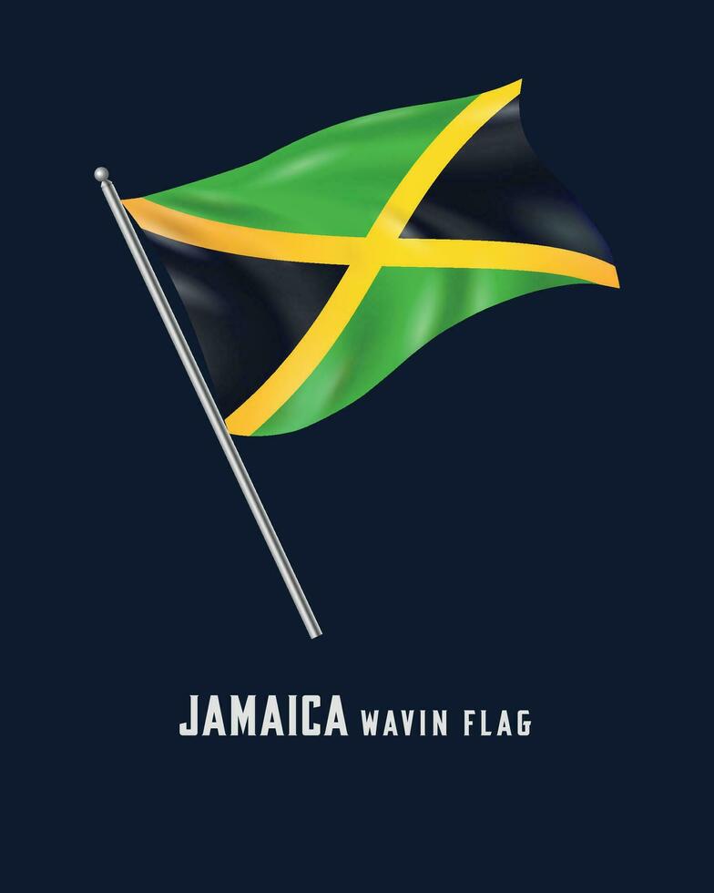 Jamaica saludando bandera vector
