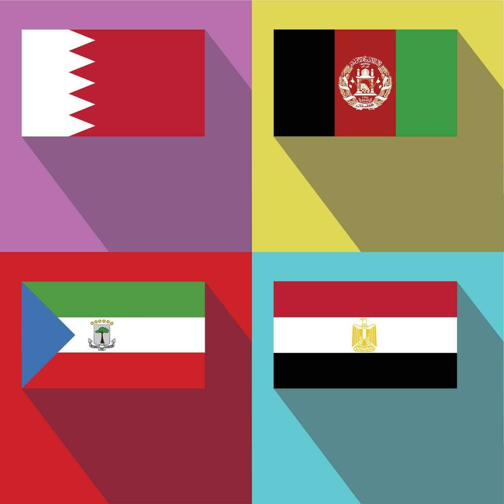 Guinea, Egypt, Afghanistan, Qatar flag vector