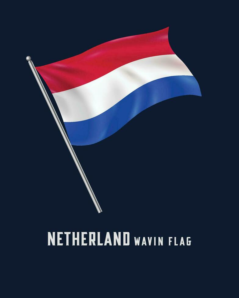 Holanda saludando bandera vector