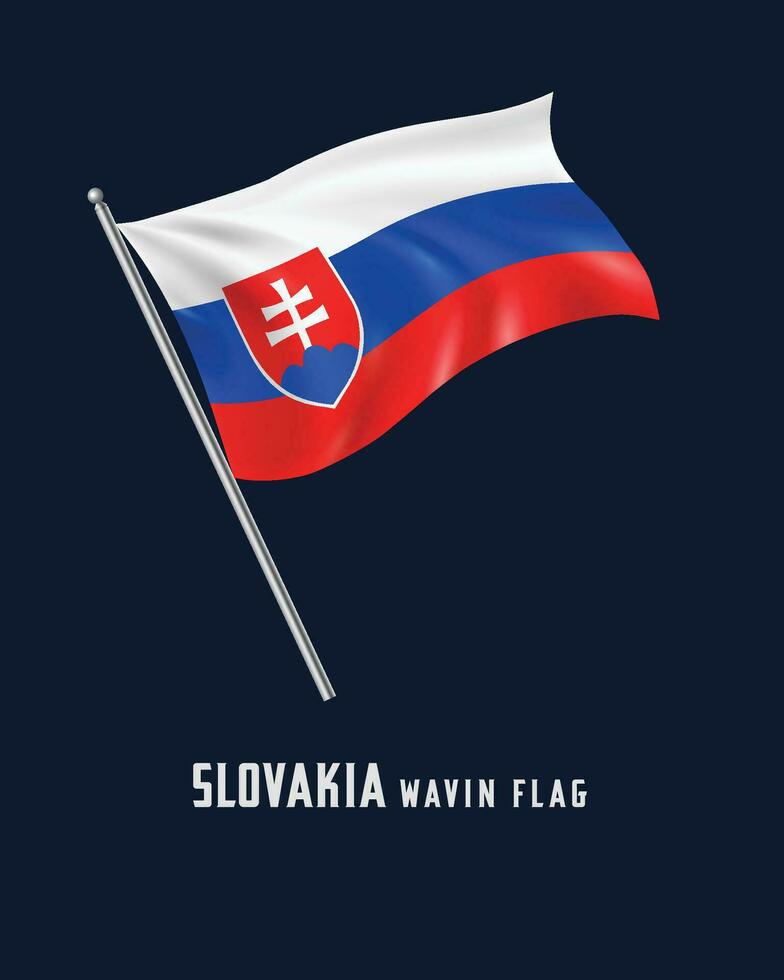 Eslovaquia saludando bandera vector