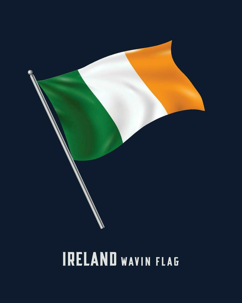 Irlanda saludando bandera vector