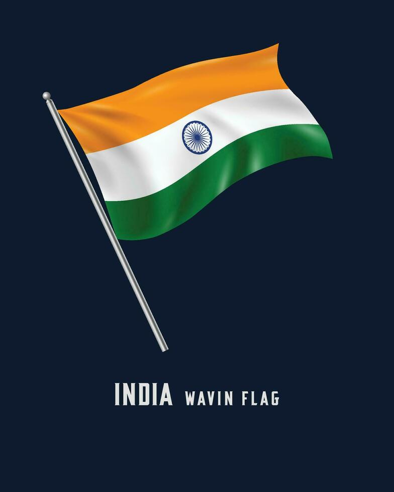 India saludando bandera vector