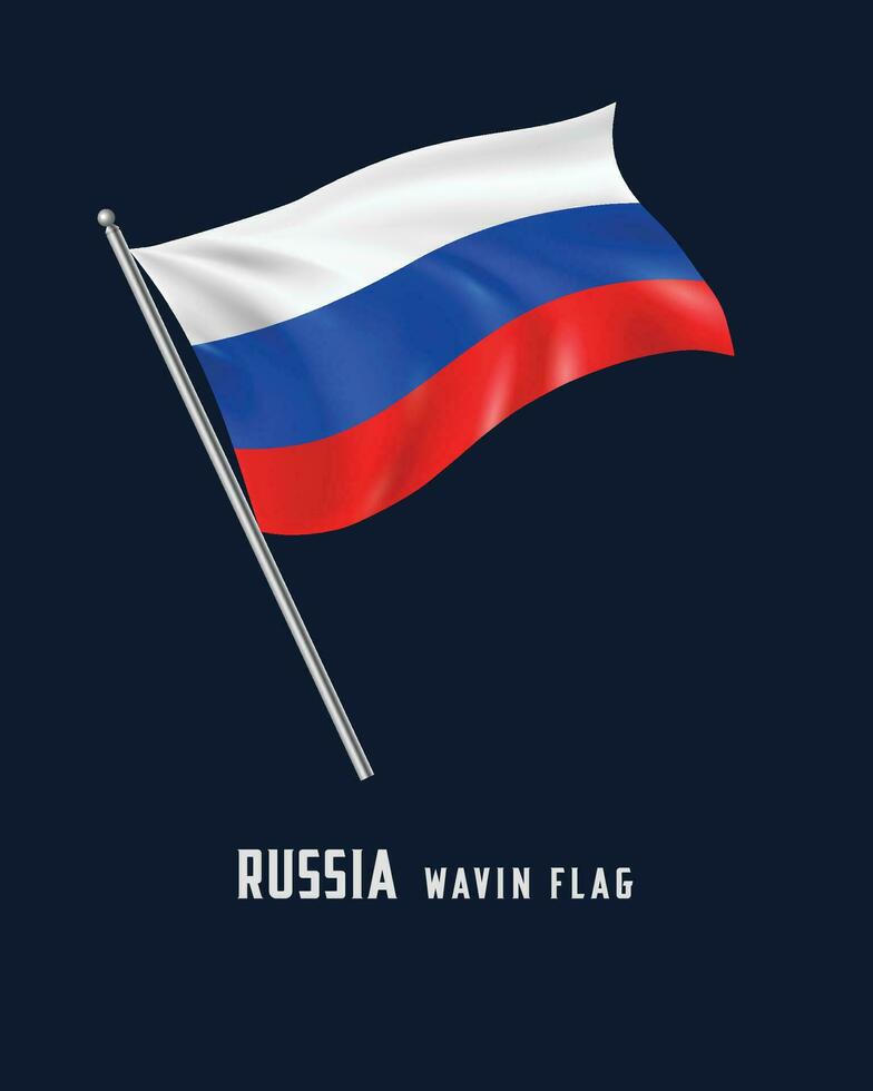 Rusia saludando bandera vector